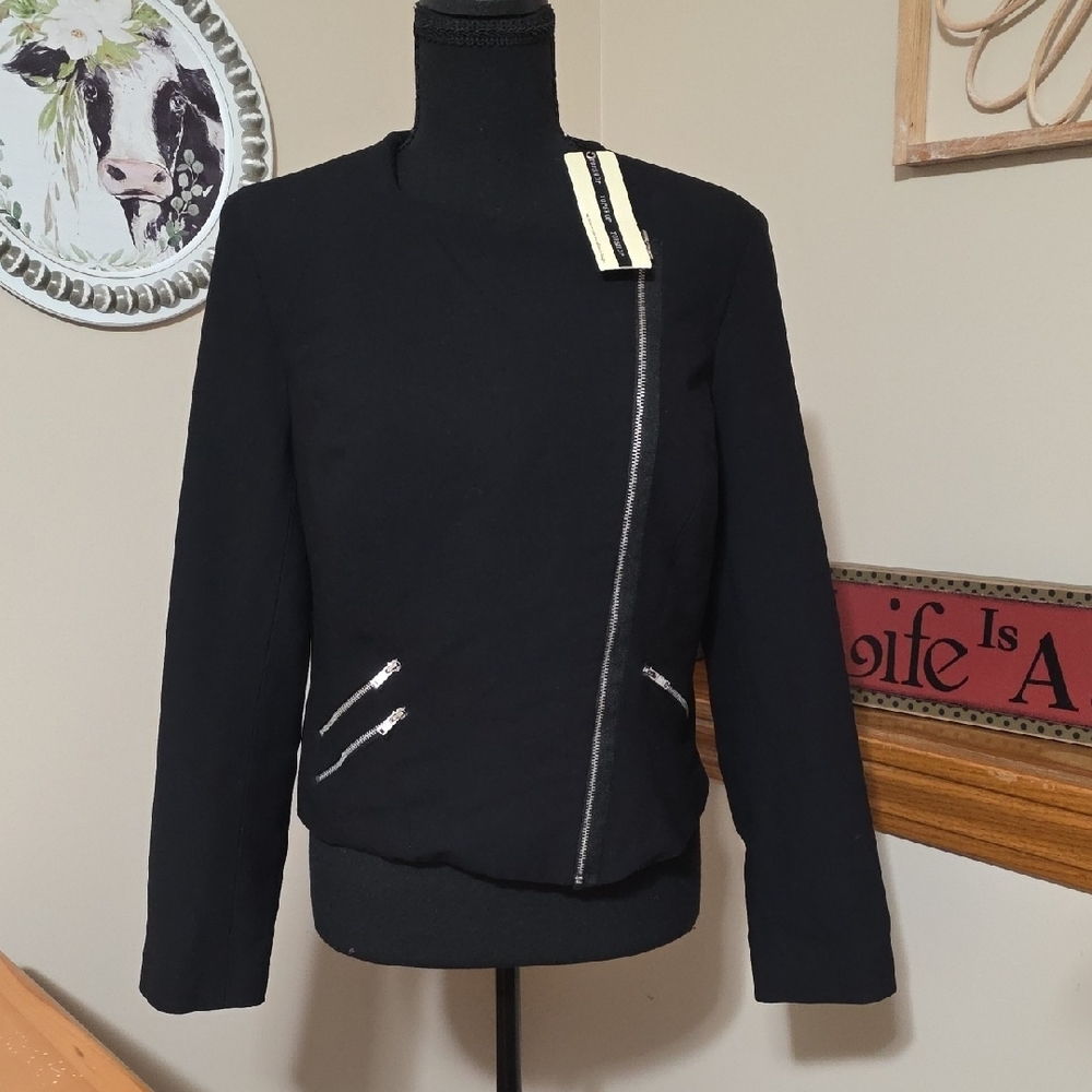Topshop Black Asymmetrical Blazer